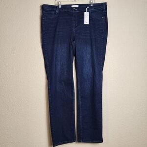Lane Bryant Mid-Rise Super Stretch Straight Jeans New Women's Plus Size 24 Long